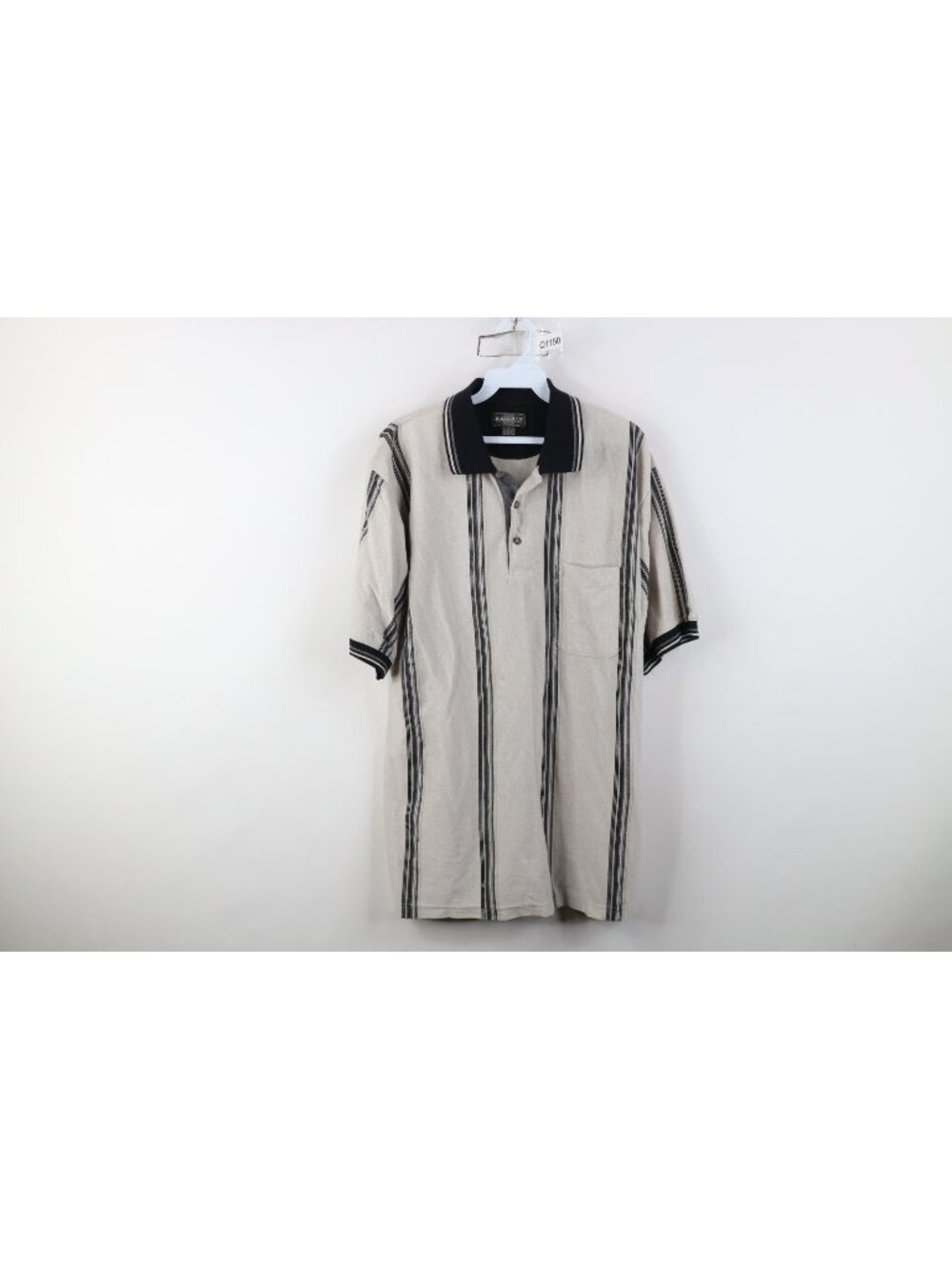 Vintage 90s Streetwear Mens Large Faded Striped Knit Collared Golf Polo Shirt